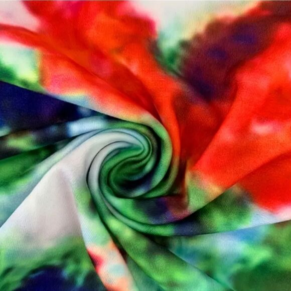 Plus size Tie Dye all over print 2pc high waist short set - Picture 3 of 4